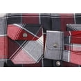 thumbnail image 3 of Men’s Snap Button Long Sleeve Plaid Soft 100% Cotton Flannel Button Up Shirt (Red/White, XL), 3 of 3