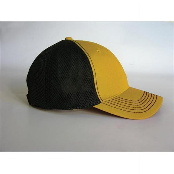FA102 Fairway Cap Contrast Soft Mesh Back, Gold, Black