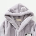 thumbnail image 5 of Gibobby Kids Soft Coral Fleece Bathrobe,Warm Hooded Sleep Robe with Waist Belt,Cute Cartoon Design,for Toddlers Children 2-12Y,Multi-Use Lounge Wear Kids Toddler Pajamas,Grey,Size 18-24 Months, 5 of 6
