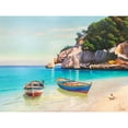 thumbnail image 3 of Galasso, Adriano 14x12 Black Modern Framed Museum Art Print Titled - Barche nella caletta- Sardegna, 3 of 5