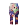 thumbnail image 4 of qelini Womens Capris Pull on Pants Athletic Wear Labor Day 3/4 Capris Leggings Slim Flower Printing Plus Size Beach Trouse Pants 2024 Fashion Lightweight and Low Price Multicolor 2XL, 4 of 5