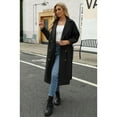 thumbnail image 3 of Lapel Collar Double Breasted Women's Winter Elegant Coats Long Notched Pea Coat, 3 of 8