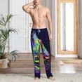 thumbnail image 2 of Kdxio Howling Wolf Pattern Men's Pajama Pants, Elastic Waist with Drawstring and Pockets, Comfortable Loungewear-Medium, 2 of 6