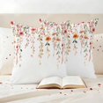 thumbnail image 3 of Spring Floral Pillow Covers 2 Pack Watercolor Leaf Romantic Red Yellow Flowers Farmhouse Pillowcase Waterproof Outdoor Throw Pillow Cover for Patio Garden Square Cushion 26”x26”, 3 of 9