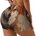 thumbnail image 2 of Kdxio Vintage Shiba Inu Art Print Workout Shorts for Women Seamless Soft Smooth Gym Yoga Scrunch Active Shorts, 2 of 5