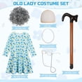 thumbnail image 3 of Benylion Girls Old Lady Costume 100 Days of School Kids Granny Dress 100 Year Grandma Halloween Cosplay Outfit for 3-4 Years, 3 of 9