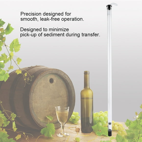Auto Siphon Racking Cane with Tubing for Beer Wine Bucket Carboy Bottle, Operation, Transparent