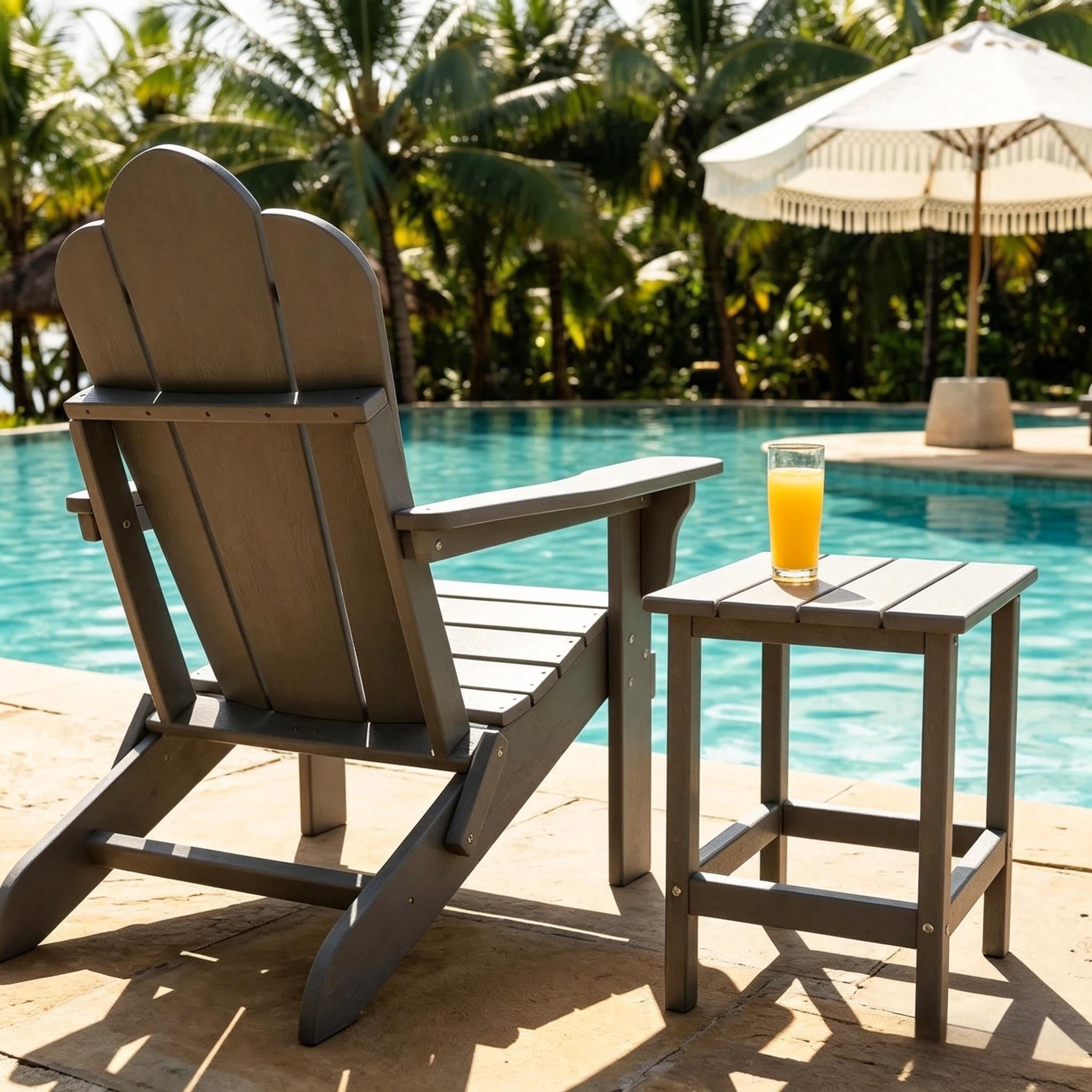 Outdoor Side Table, Patio Side Table, HDPE End Tables for Backyard Pool Porch Garden Lawn
