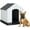 Gray, variant on BestPet 28" Insulated Dog House, Durable Plastic, Weatherproof, Indoor/Outdoor, Elevated Flr, Air Vents, Green