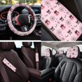 thumbnail image 4 of XYZCANDO Ghost Pumpkin 14 Pack Car Seat Covers Full Set Steering Wheel Cover Auto Center Console Pad Seat Belt Pads Headrest Covers Cup Coasters for Most Cars SUVs Sedans, 4 of 7