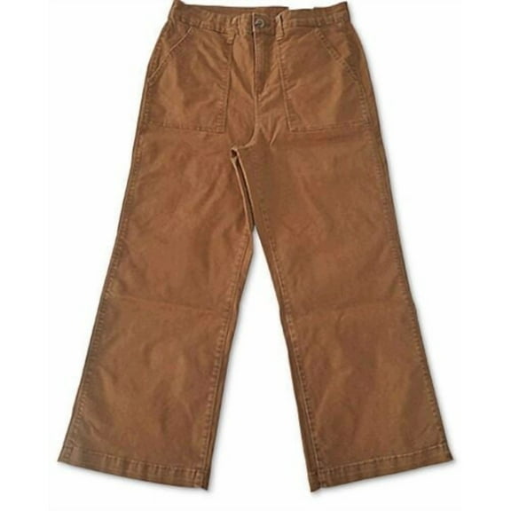 Style & Co Women's Wide Leg Workman's Pants Brown Ember Mid Rise Size 12