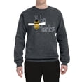 thumbnail image 2 of Wild Bobby, Be Fearless Buzzing Bee Pop Culture Unisex Crewneck Graphic Sweatshirt, Charcoal, Small, 2 of 3