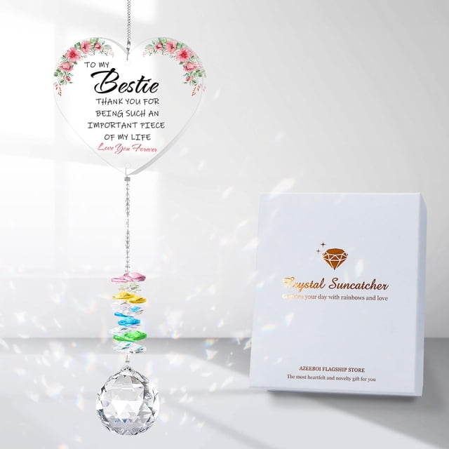 Adorno colgante AZEEBOI Crystal Suncatcher 50 cm con forma de corazón