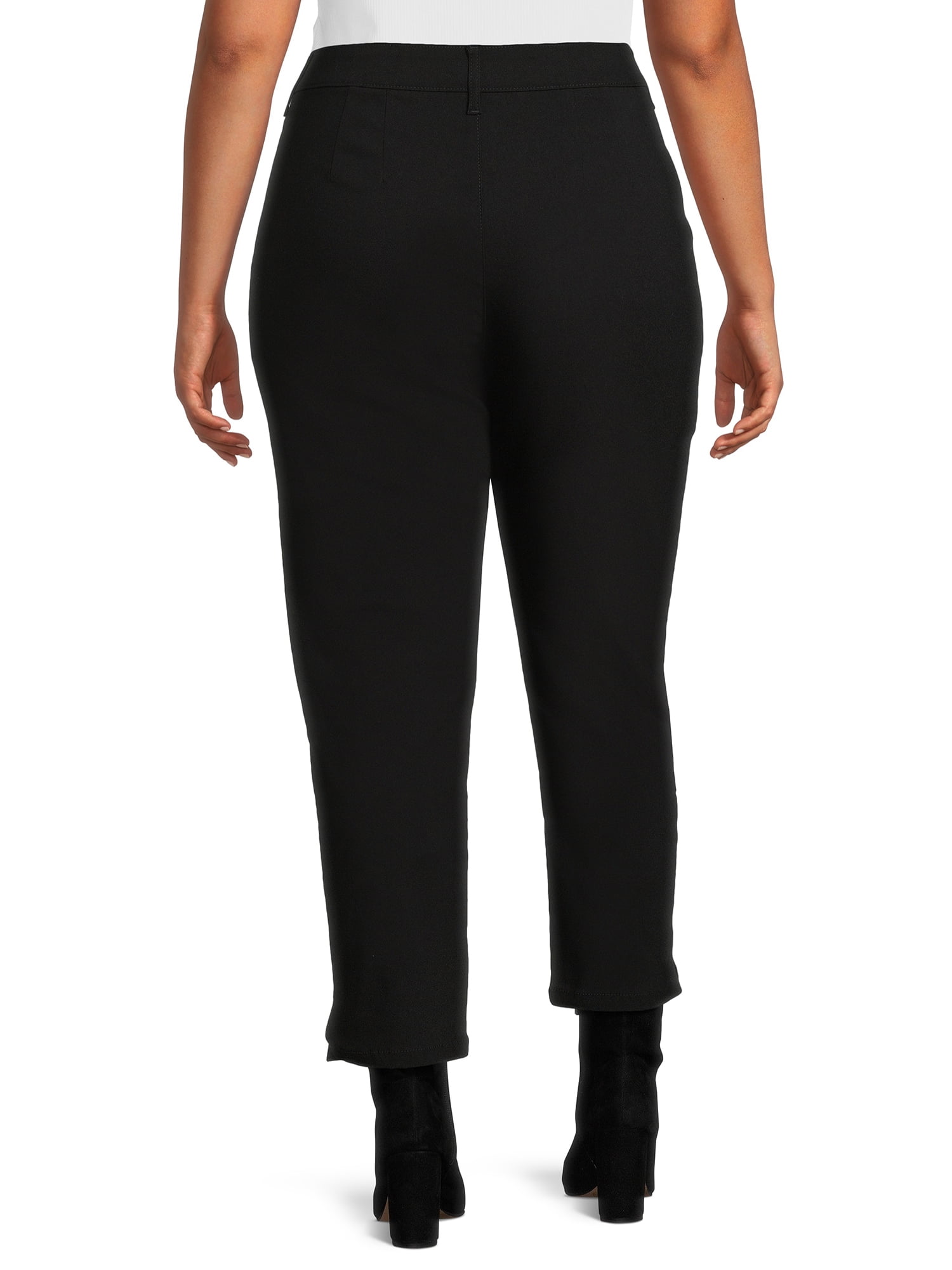 Terra & Sky Women's Plus Size Slim Fit Pants, 27" Inseam for Regular