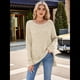 thumbnail image 4 of Suéter de Punto con Abertura Lateral Y2K para Mujer, Cuello Redondo, Larga, Blusa de Punto Liso con Abertura Lateral, Túnicas Albaricoque XXL, 4 of 10