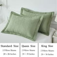 thumbnail image 3 of URBONUR Sage Green Quilted Pillow Shams Set of 2 Standard Size, Soft and Cozy, Wrinkle, Fade, Stain Resistant Bed Pillow Covers, Farmhouse Pillow Shams 20''× 26'', 3 of 9