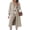 Khaki, variant on Spring Fall Women Plaid Patchwork Long Sleeved Single Breasted Casual Trench Coat