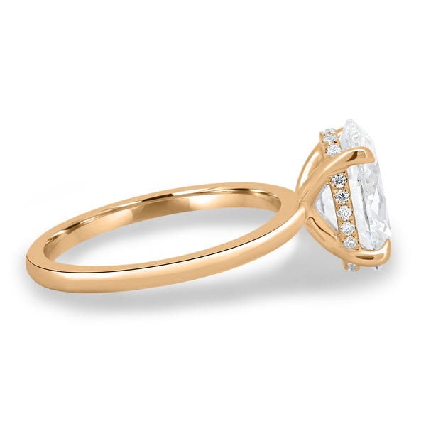 solitaire jewels 3CT Oval Moissanite Hidden Halo Engagement Ring For Women, 10K White Gold