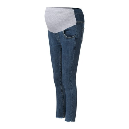 

ZHUASHUM Pregnant Woman Jeans Maternity Pants Trousers Nursing Prop Belly Legging