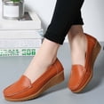 thumbnail image 6 of Women's 2026 Plus Flat Shoes Summer Solid Color Round Closed Toe Low Heel Slip On Lightweight Cushioned Orthopedic Arch Support Wide Toe Box Comfortable Walking Daily Footwear Orange 39, 6 of 8