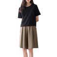 thumbnail image 2 of Babysbule Womens Plus Size Cotton Linen Shorts Summer Fashionable Solid Loose Casual Oversized Elastic Waist Shorts M-6XL, 2 of 4