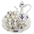 thumbnail image 1 of Wine Glass Pot Set, Exquisite Decorative Alloy Wine Glass Pot Set Rustproof Wine Glass Pot Set For Home Party Wedding, 1 of 8