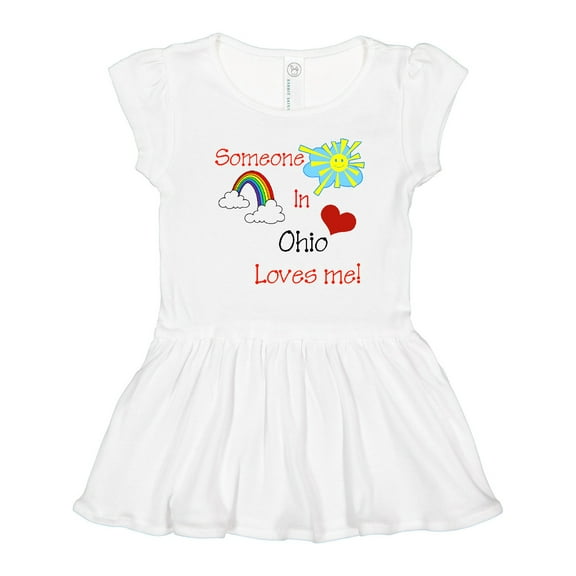 Inktastic Someone in Ohio loves me Girls Toddler Dress