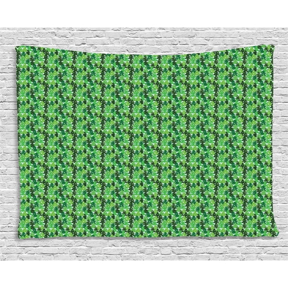 Northwoods Tapestry, Silhouettes of Fir Trees Northern Woodland Pattern Snowy Weather Image, Wall Hanging for Bedroom Living Room Dorm Decor, 60W X 40L Inches, Green Dark Green, by Ambesonne