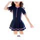 thumbnail image 5 of Eigraketly Poliéster que adelgaza la línea traje de baño del dobladillo para el traje de baño del traje de baño de los días de playa del Traje de baño Marino manga corta 4XL, 5 of 6
