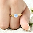 thumbnail image 3 of JEWELRYTREASURE 5 mm / 2 Ct Rainbow Moonstone Ring Yellow Gold Plated Ring Crossover Handmade Jewelry June Birthstone Engagement Ring Gifts Natural Gemstone Ring, 3 of 7