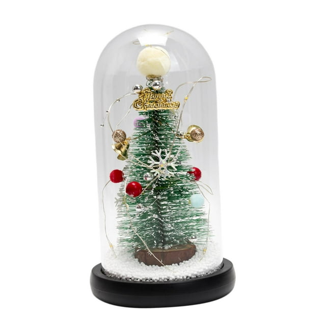 Árbol de Navidad en aturtura de Nieve Artificial de Nieve con Adornos Navideños en con Luces LED para Decoración de Bo bnca Colco Figura de escritorio