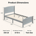 thumbnail image 3 of PAPROOS Gray Wooden Twin Platform Bed Frame with Headboard, Twin Size Bed Frame, No Box Spring Needed, 3 of 7