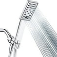 thumbnail image 1 of BRIGHT SHOWERS Ensemble de Pommeau de Douche à Main Haute Pression avec Tuyau de Douche Flexible de 60 Pouces et Support de Bras de Douche Réglable, 3 Réglages de Pulvérisation, Baguette de Douche, Chrome, 1 of 4