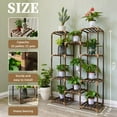 thumbnail image 5 of SAYFUT Wood Plant Stand Indoor, Outdoor Tall Plant Stand, Flower Stand, Multiple Tier Plant Display Rack Holder, Steady Vertical Carbonized Shelves for Patio Living Room Balcony Garden, 5 of 6