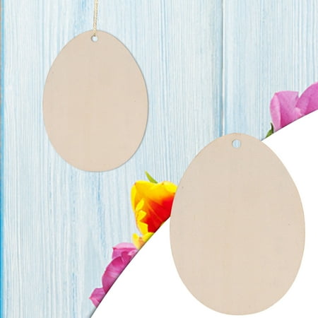 

20PCS Easter Day Party Home Decoration Pendant DIY Carved Wooden Pendant
