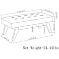 thumbnail image 6 of Simpli Home Draper 40 in. W Solidwood Tufted Ottoman Bench in Denim Blue Linen Look Fabric, 6 of 7