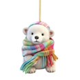 thumbnail image 2 of YOHAVEN Cute Bear Acrylic Pendant Christmas Ornament Hanging Holiday Decoration with Scarf for Car Home Office Winter Party Festive Gift, 2 of 3