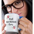 thumbnail image 2 of 3drose, Floral Best 6th Grader Ever Pink Flowers Starting Sixth Grade School, 15oz Two-tone Blue Mug, 2 of 6