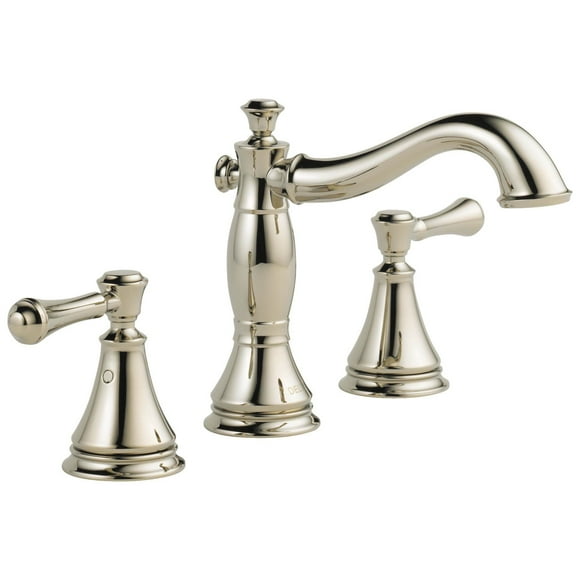 Delta Faucet Cassidy 2 Handle Widespread Lavatory, Polished Nickel 3597LF-PNMPU