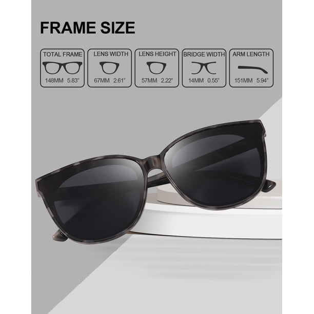LVIOE Cat Eyes Sunglasses for Women, Polarized Oversized  display picture 2