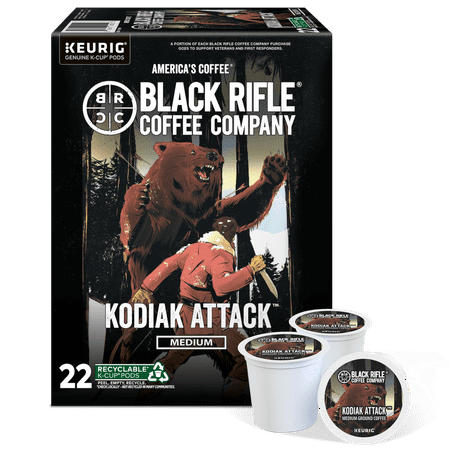 Black Rifle Coffee Company Kodiak Attack K Cups Pods, Medium Roast, 22 Ct