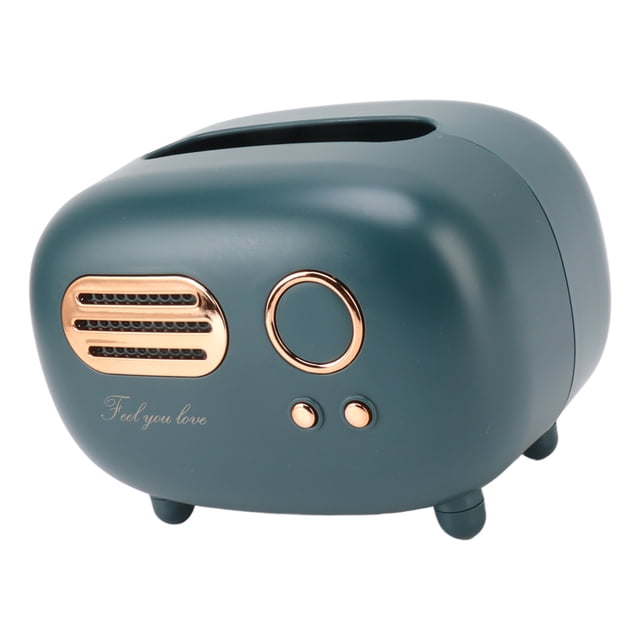 CAJA DE COBERTURA DE TEJIDO DE FORMA DE RADIO RETRO, PLÁSTICO, PARE ESCRITORIO DE LA MESA DE TOCADOR DE BAÑO, Artesanías de servilletas de servilleta de dispensador de