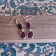 thumbnail image 4 of Real 925 Sterling Silver Dangle Drop Earrings For Women, Natural Amethyst Oval Purple Gemstone Amazing February Birthstone Gifts jewelry, 4 of 4