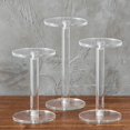 thumbnail image 3 of Coofit 3PCS Acrylic Pedestal Riser Round Watch Pedestal Display Stand for Jewelry, 3 of 10