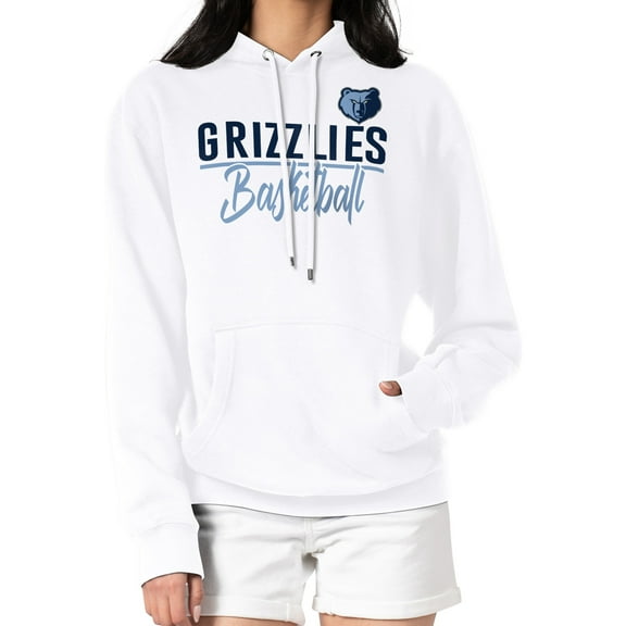Women's G-III 4Her by Carl Banks White Memphis Grizzlies Graphics Fleece Pullover Hoodie