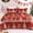 Trees Red, variant on Exclusivo Mezcla Christmas Quilt Twin Size, White and Rust Red Striped Bedspreads Reversible Coverlets Bedding Set with Printed Reindeer Snowflakes Pattern (1 Quilt, 1 Pillow Sham)