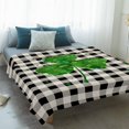 thumbnail image 4 of St. Patrick's Day Blanket Soft Cozy Warm Throw Blanket for Couch, Plush Fuzzy Flannel Fleece Blankets for Sofa, Green Shamrock Love Buffalo Plaid Vintage Bed Blankets Gifts for Men, 50"x60", 4 of 9
