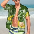 thumbnail image 7 of Gukieu Friut Avocado Print Men's Short-sleeved Shirts, Button-down Lapel Hawaiian Shirts, T-shirts, Beach Vacation Summer Casual Wear,Large, 7 of 7