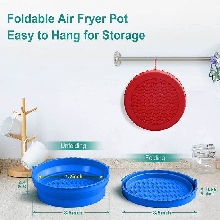 Neasyth Square Silicone Air Fryer Liners 7.5 inch for 3 to 6 QT