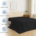 thumbnail image 3 of Amay 500 Thread Count Cotton Flat Sheet, Cooling & Durable Bedding Top Sheet, Short Queen, Black, 90" x 102", 1 Flat Sheet, 3 of 7